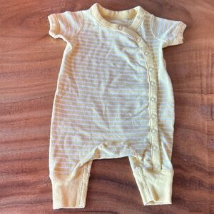 Hanna Andersson Yellow and White Striped Footie